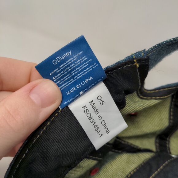 Disney Boy's Strapback Hat Blue Size OS Embroidered Mickey Mouse Logo Denim - Picture 8 of 9